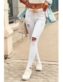 White jeans with holes 0530 - Online store - Boutique